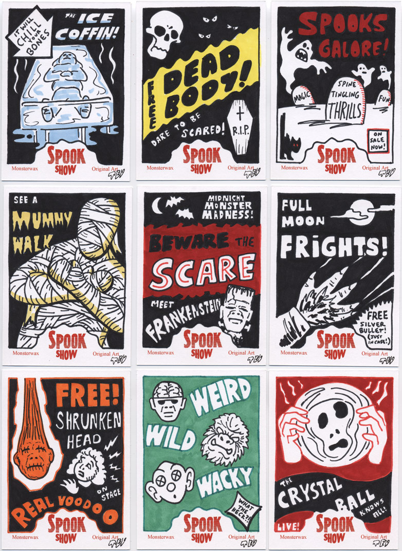 Ted Dastick Spook Show art cards