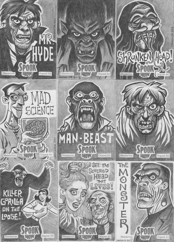 Anthony Carpenter Spook Show sketch cards